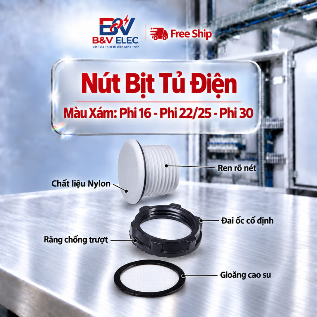 Nút Bịt Tủ Điện - Phi 16, Phi 22, Phi 30