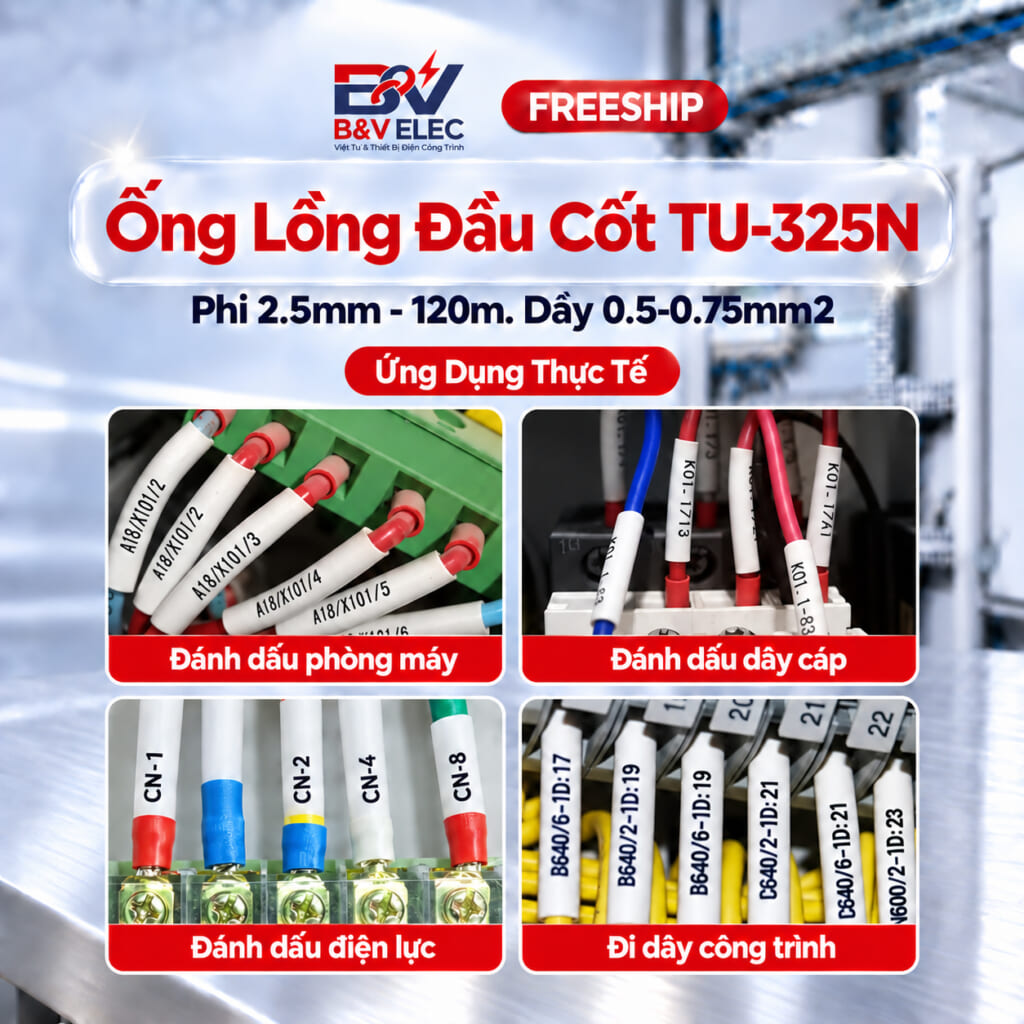 Ống Lồng Đầu Cốt TU-325N Phi 2.5mm B&V ELEC (Cuộn 120m)