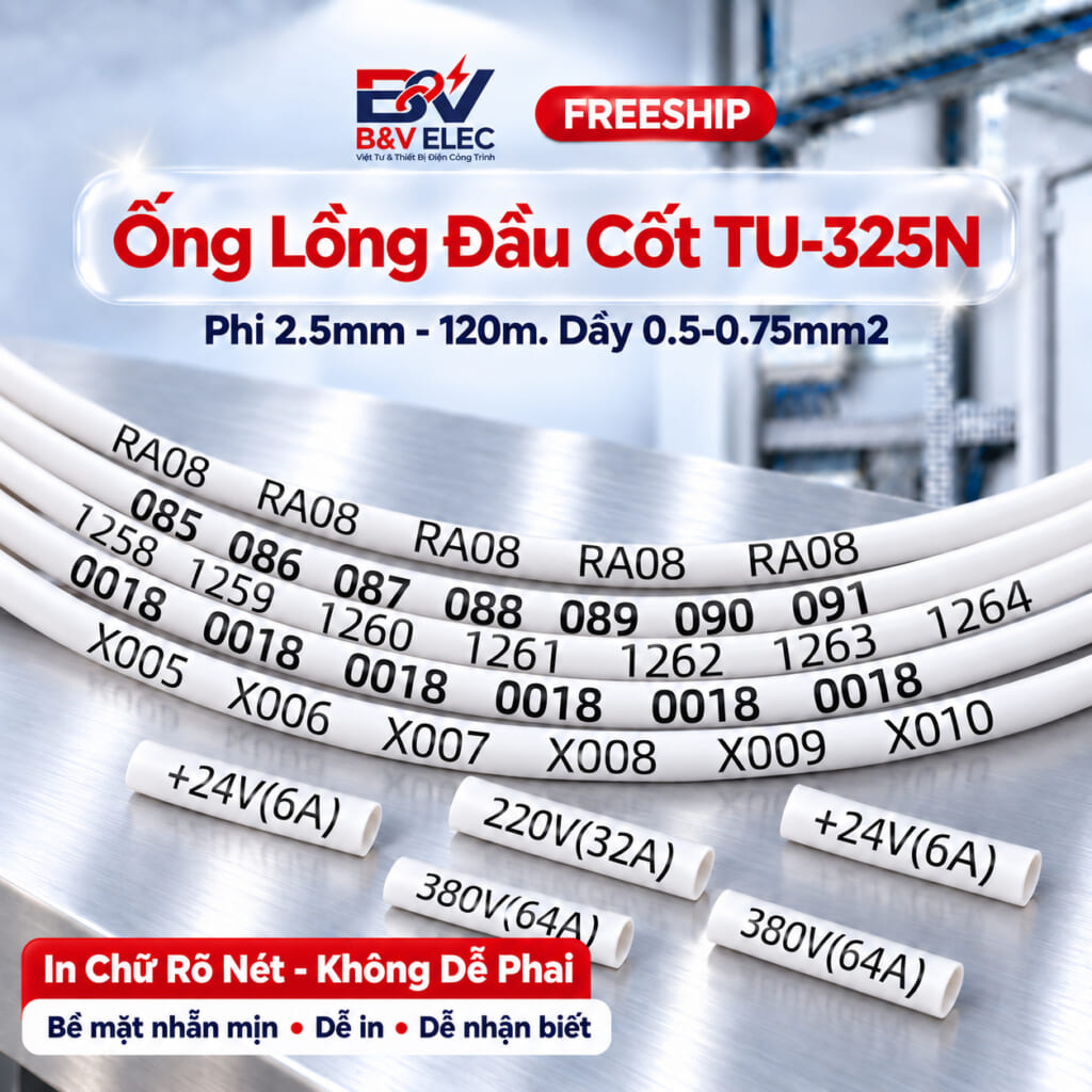 Ống Lồng Đầu Cốt TU-325N Phi 2.5mm B&V ELEC (Cuộn 120m)