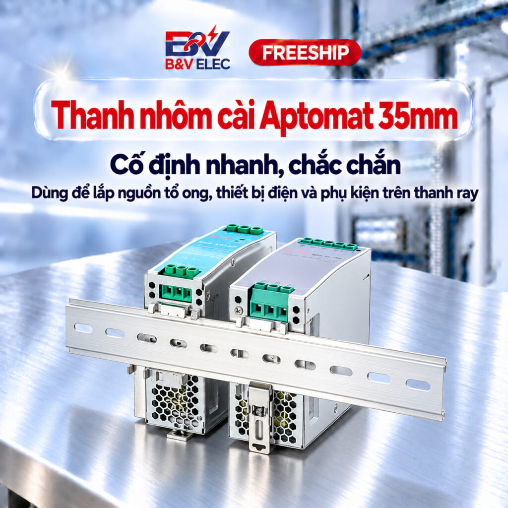 Thanh nhôm cài Aptomat