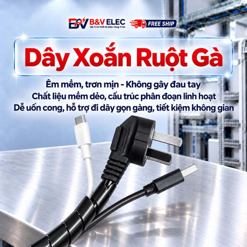 Dây Xoắn Ruột Gà Nhựa PE Bảo Vệ Dây Điện Giá Tốt | B&V ELEC