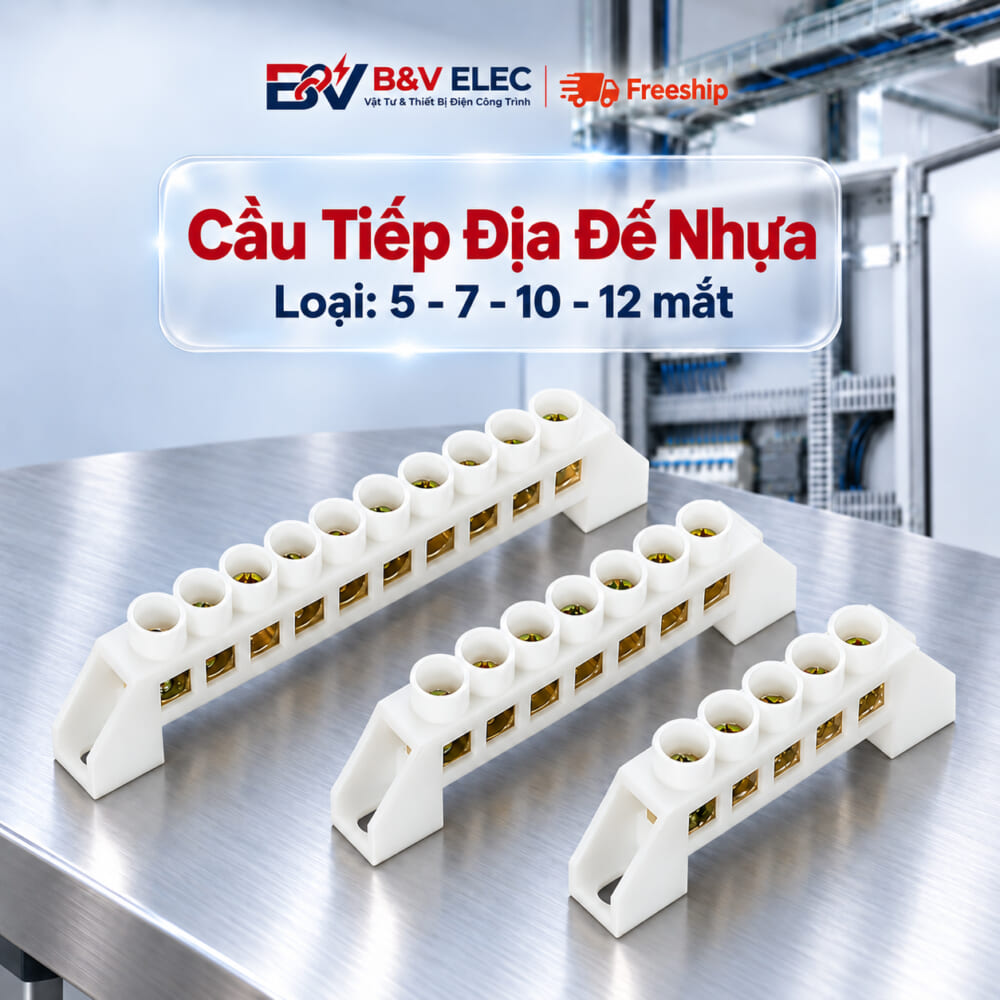 Cầu tiếp địa đế nhựa, cầu đấu tiếp địa.