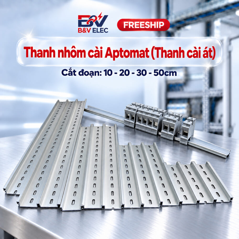 Thanh nhôm cài Aptomat
