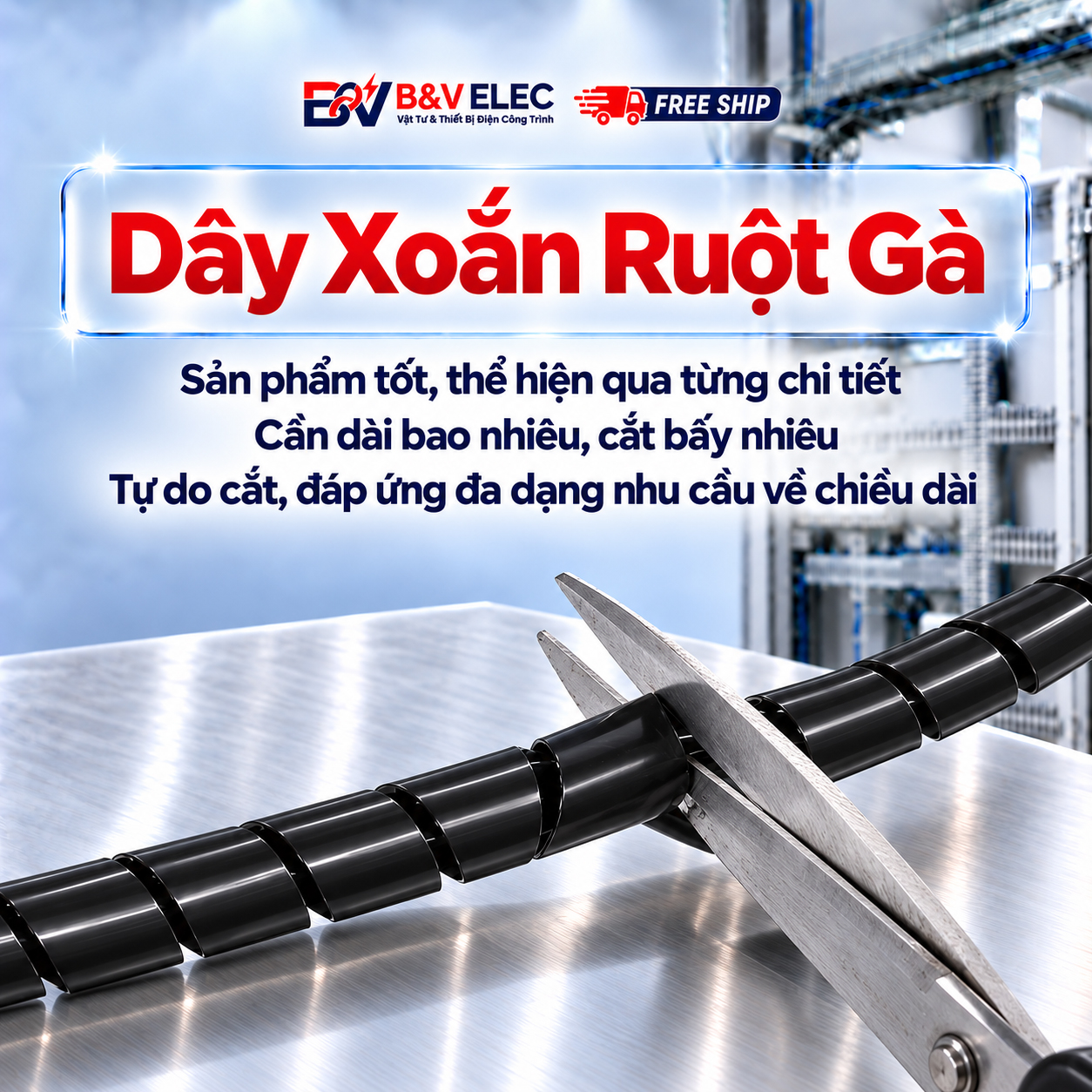 Dây Xoắn Ruột Gà Nhựa PE Bảo Vệ Dây Điện Giá Tốt | B&V ELEC