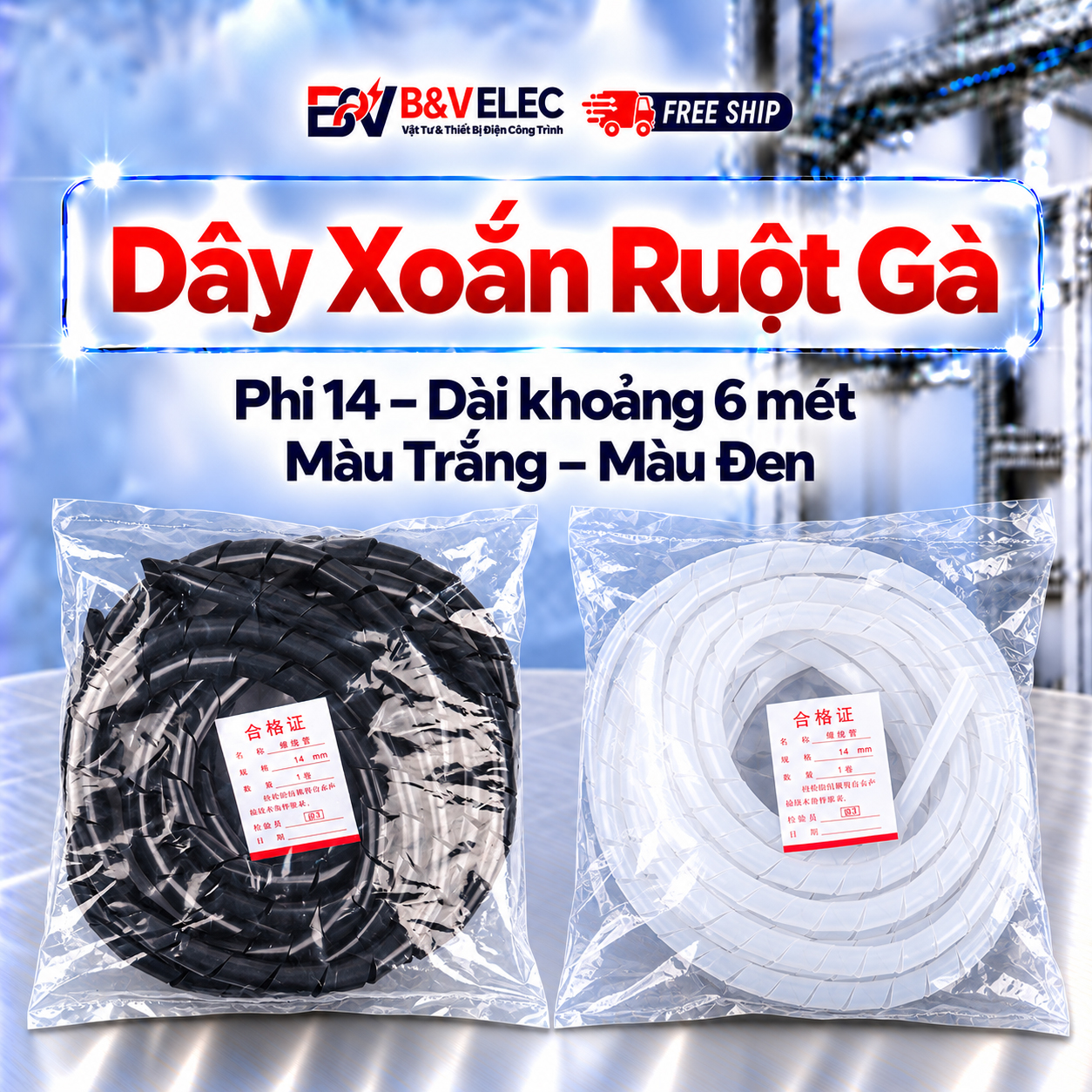 Dây Xoắn Ruột Gà Nhựa PE Bảo Vệ Dây Điện Giá Tốt | B&V ELEC