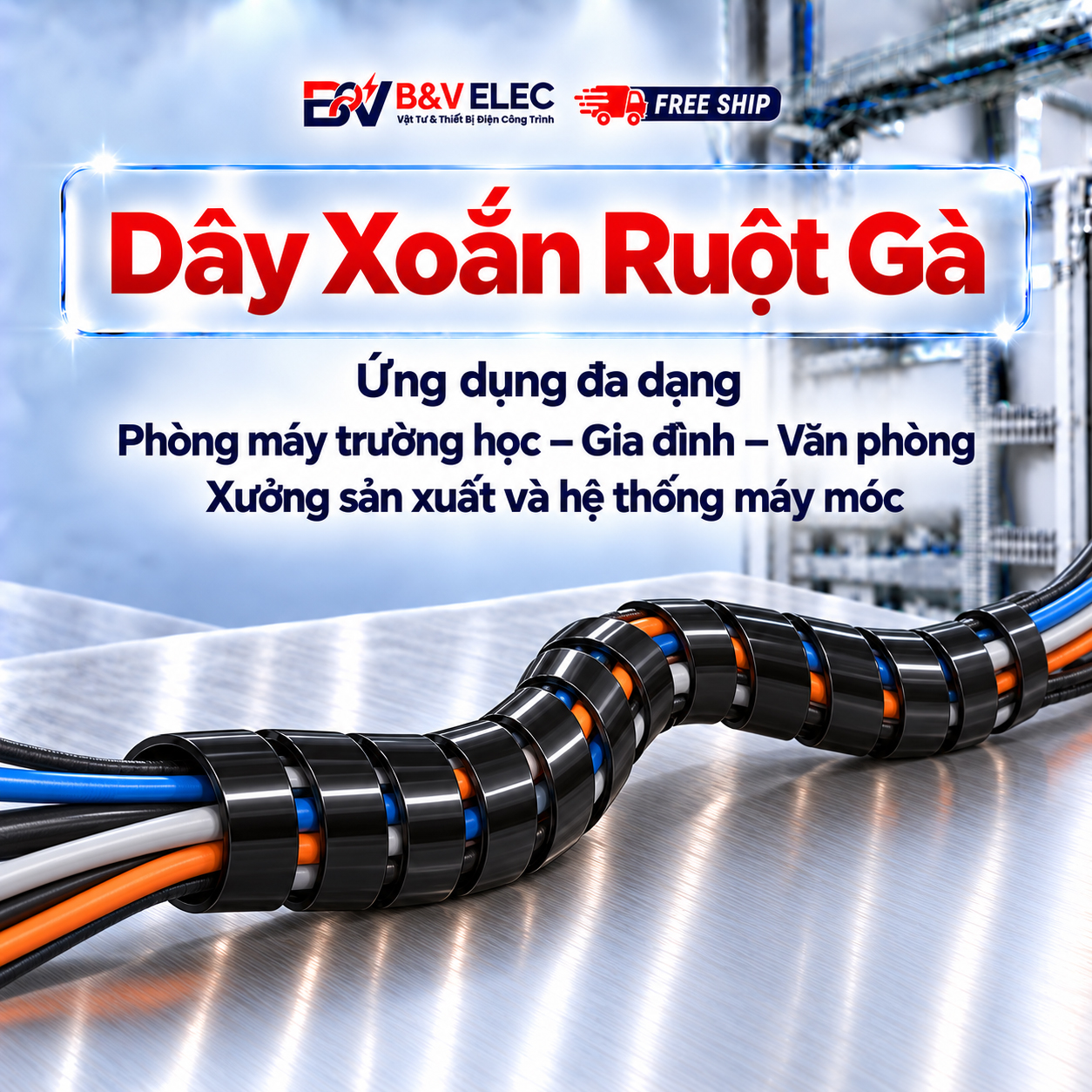 Dây Xoắn Ruột Gà Nhựa PE Bảo Vệ Dây Điện Giá Tốt | B&V ELEC